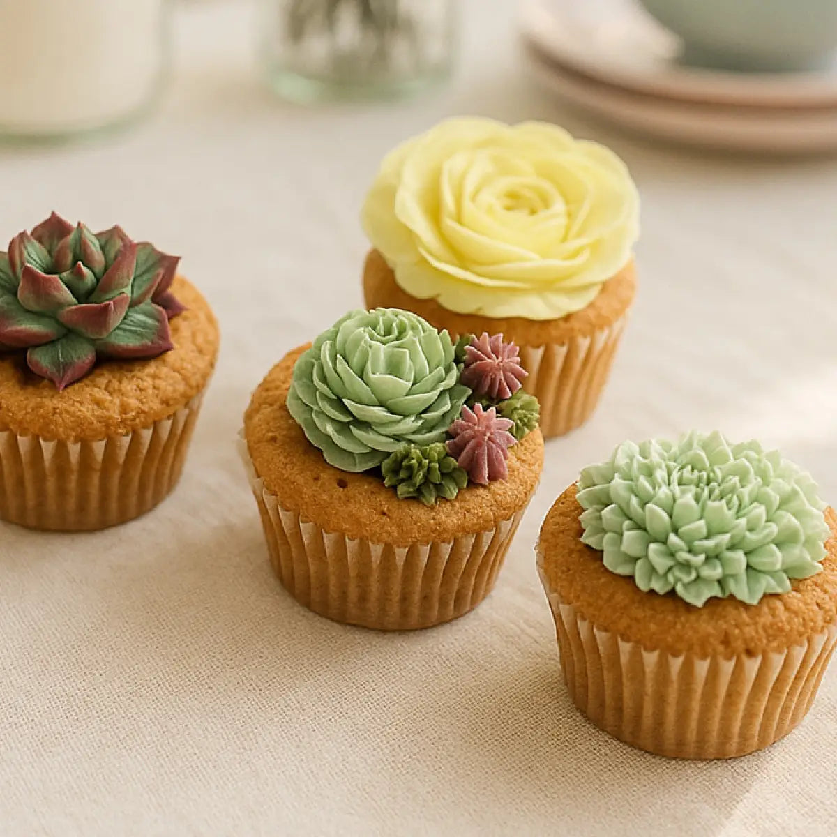 Joyful Succulents Cupcakes