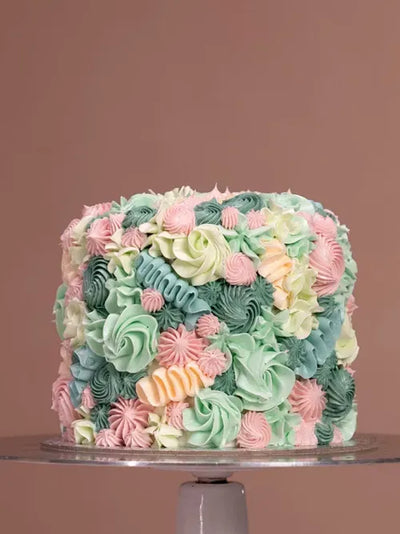 The Super Colourful Piped Cake
